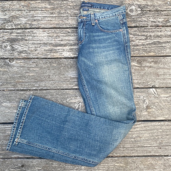 Ralph Lauren 🏇dungarees flare w/ embroidery 🧵on back pockets size 28 - Picture 3 of 10